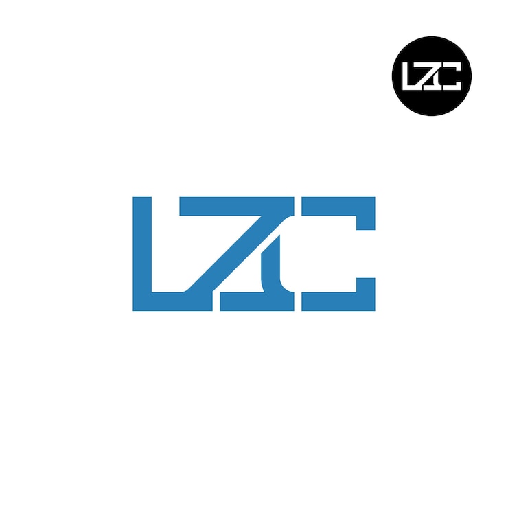 Vector diseño del monograma de las letras del logotipo de lzc
