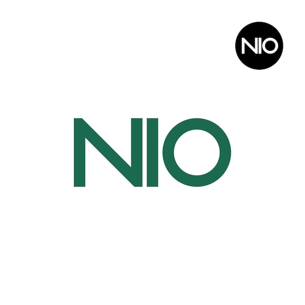Diseño del monograma de las letras del logotipo de NIO