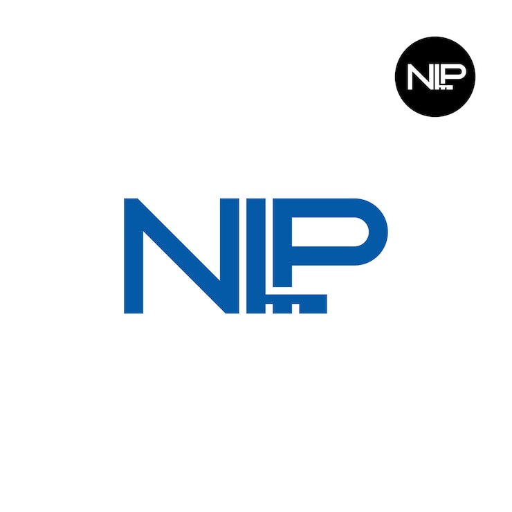 Vector diseño del monograma de las letras del logotipo de nlp