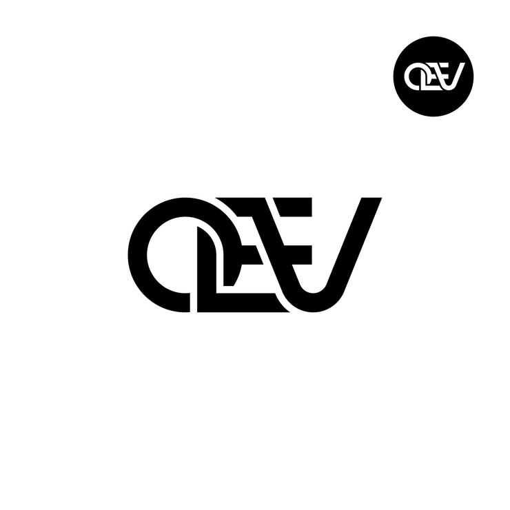 Vector diseño del monograma de las letras del logotipo oev