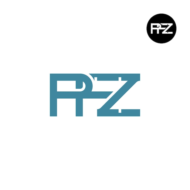 Diseño del monograma de las letras del logotipo de PFZ