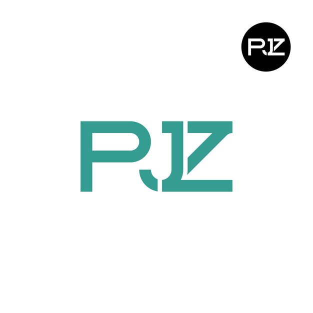 Diseño del monograma de las letras del logotipo de PJZ