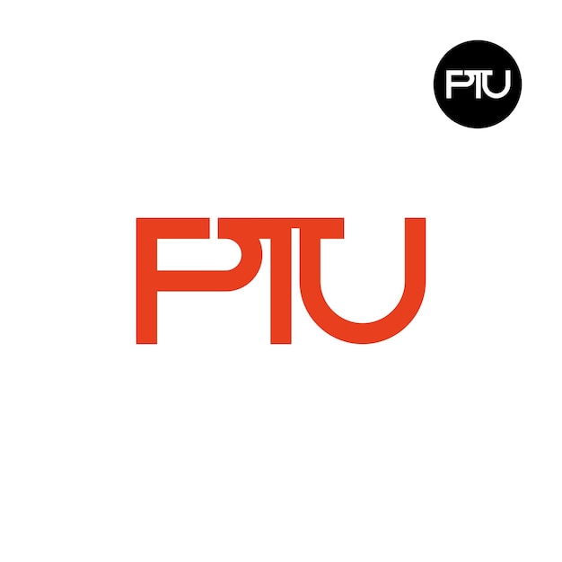 Diseño del monograma de las letras del logotipo de la PTU