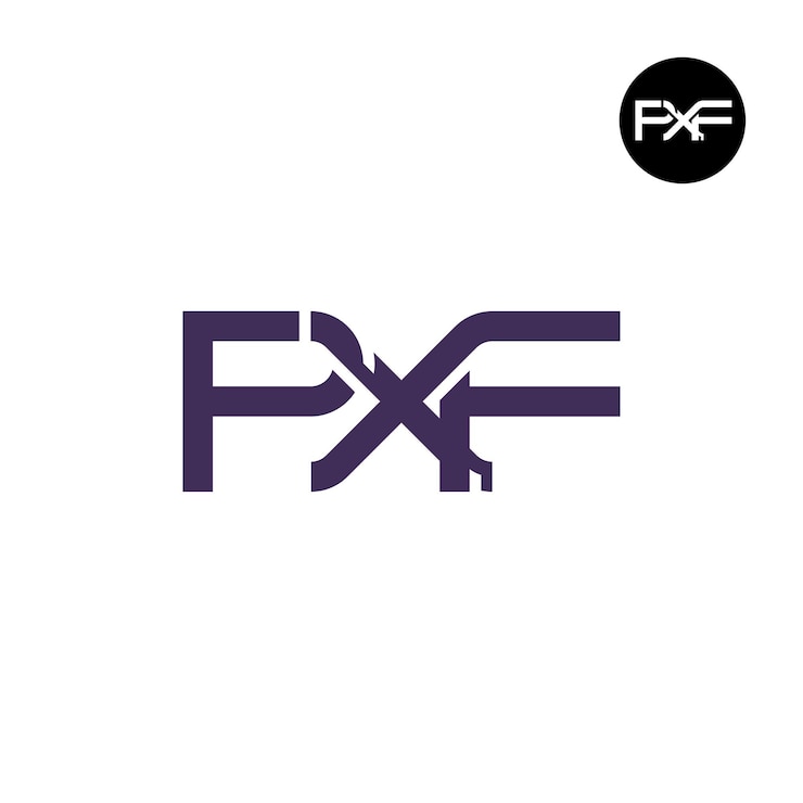 Vector diseño del monograma de las letras del logotipo pxf