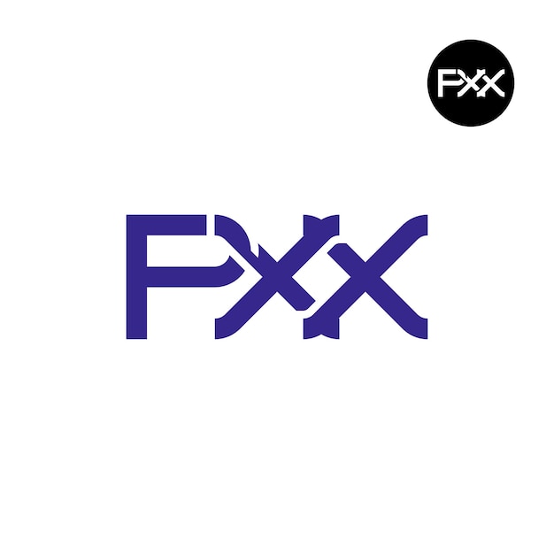 Diseño del monograma de las letras del logotipo PXX