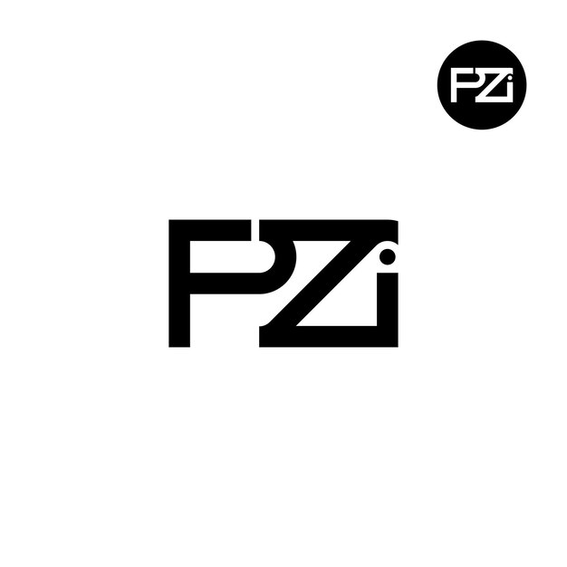Diseño del monograma de las letras del logotipo PZI