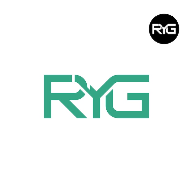 Diseño del monograma de las letras del logotipo de RYG