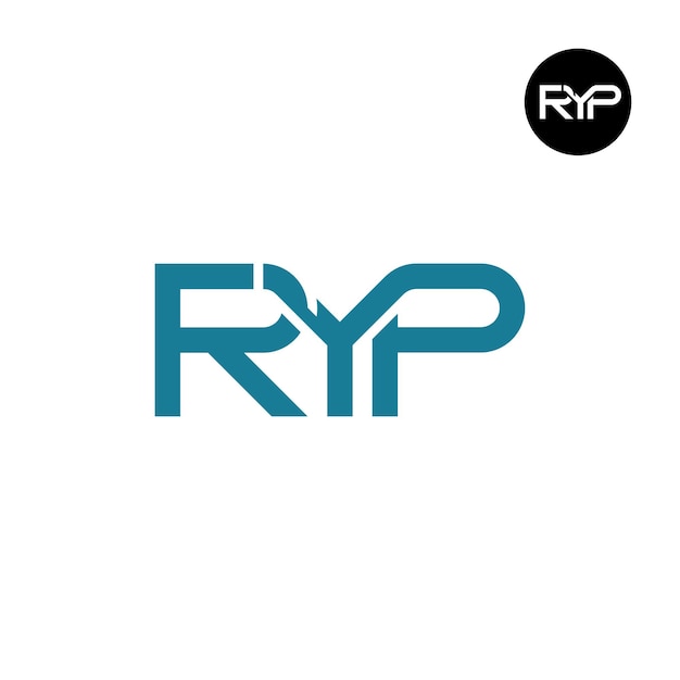 Diseño del monograma de las letras del logotipo de RYP