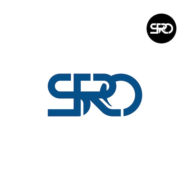 Diseño del monograma de las letras del logotipo de la SRO