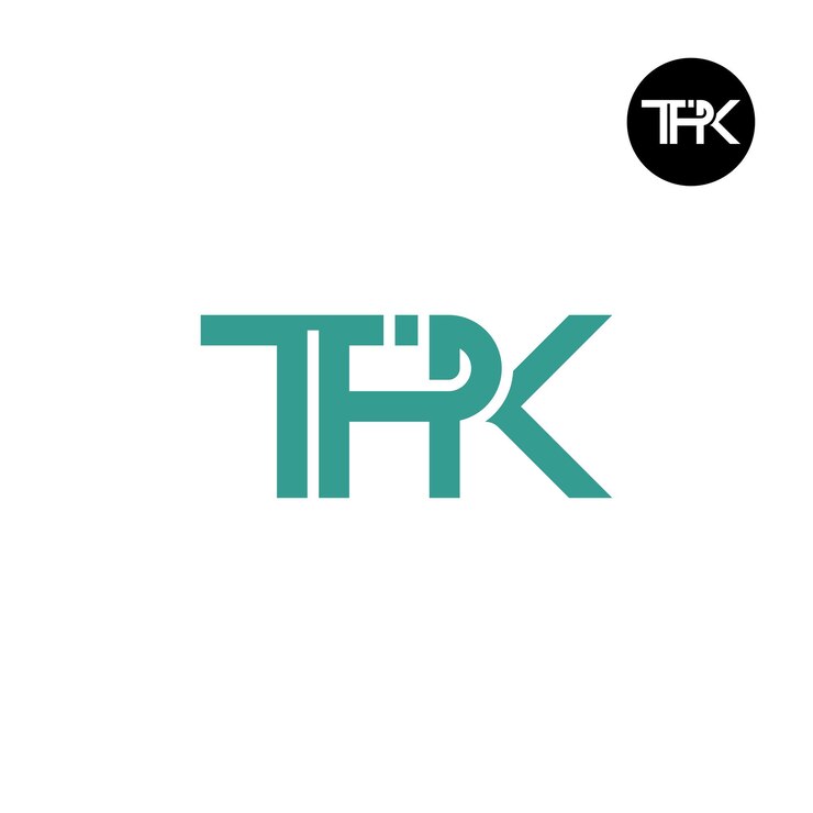 Vector diseño del monograma de las letras del logotipo tpk