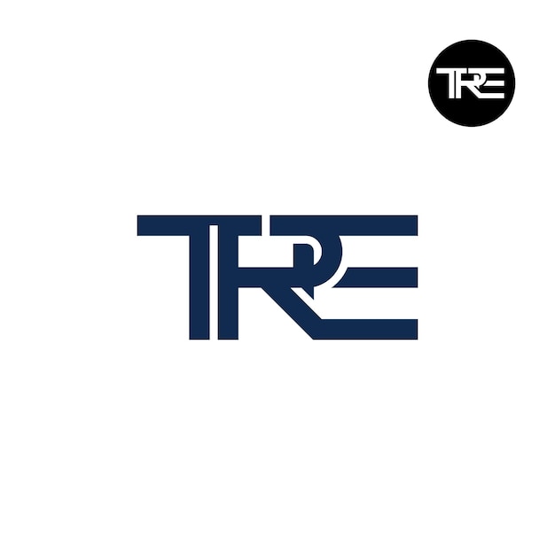 Diseño del monograma de las letras del logotipo TRE