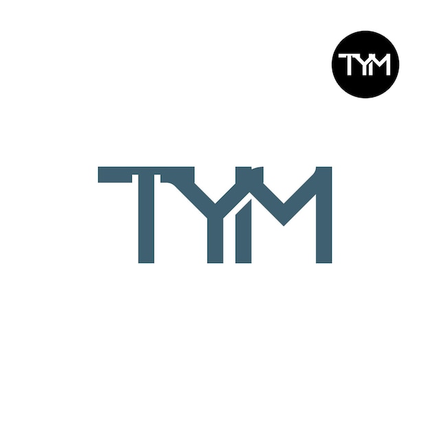 Diseño del monograma de las letras del logotipo de TYM
