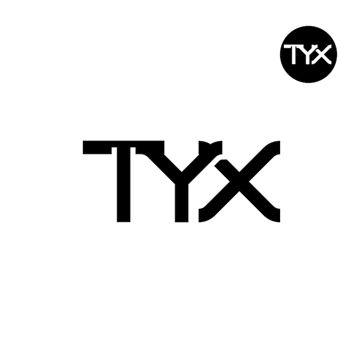 Vector diseño del monograma de las letras del logotipo tyx