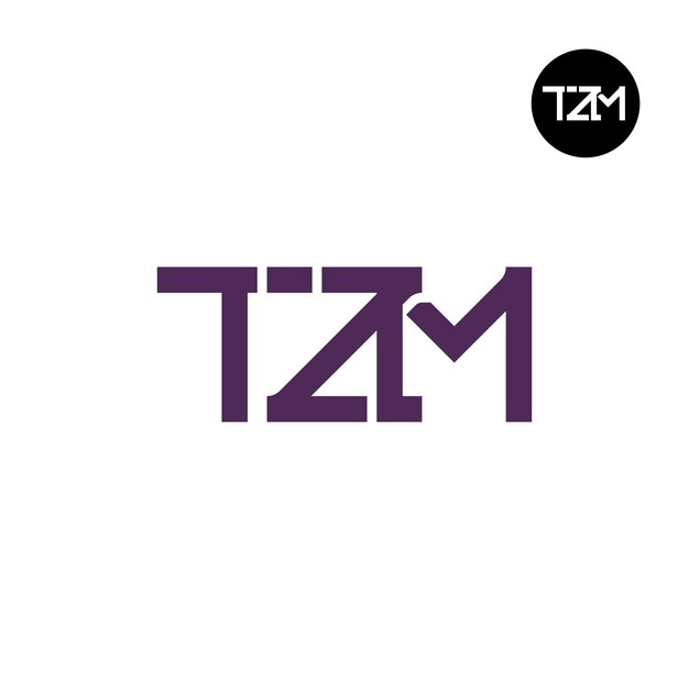 Diseño del monograma de las letras del logotipo de TZM