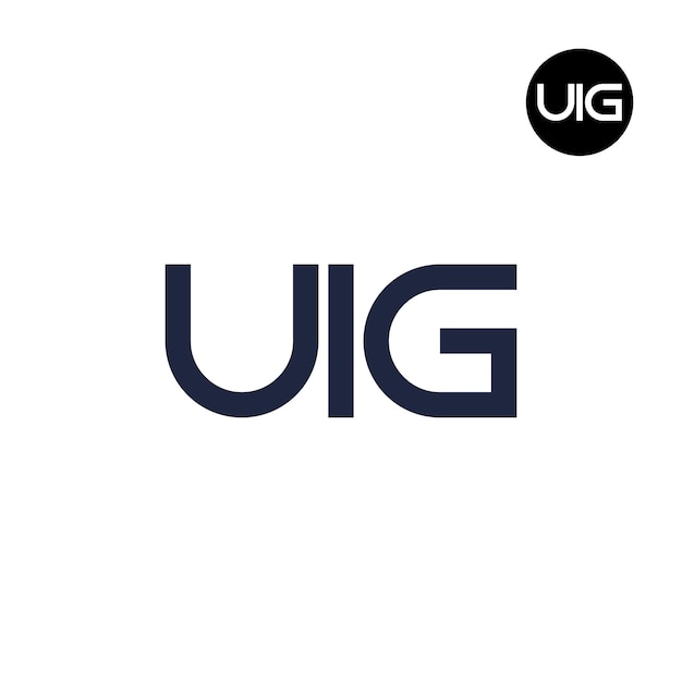 Diseño del monograma de las letras del logotipo de la UIG