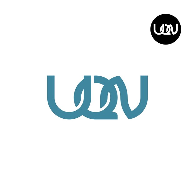 Diseño del monograma de las letras del logotipo de UQN