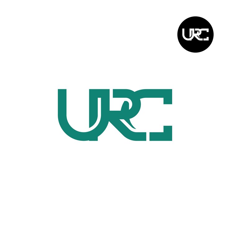 Vector diseño del monograma de las letras del logotipo urc
