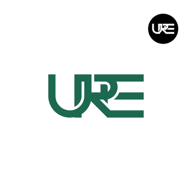 Diseño del monograma de las letras del logotipo de URE