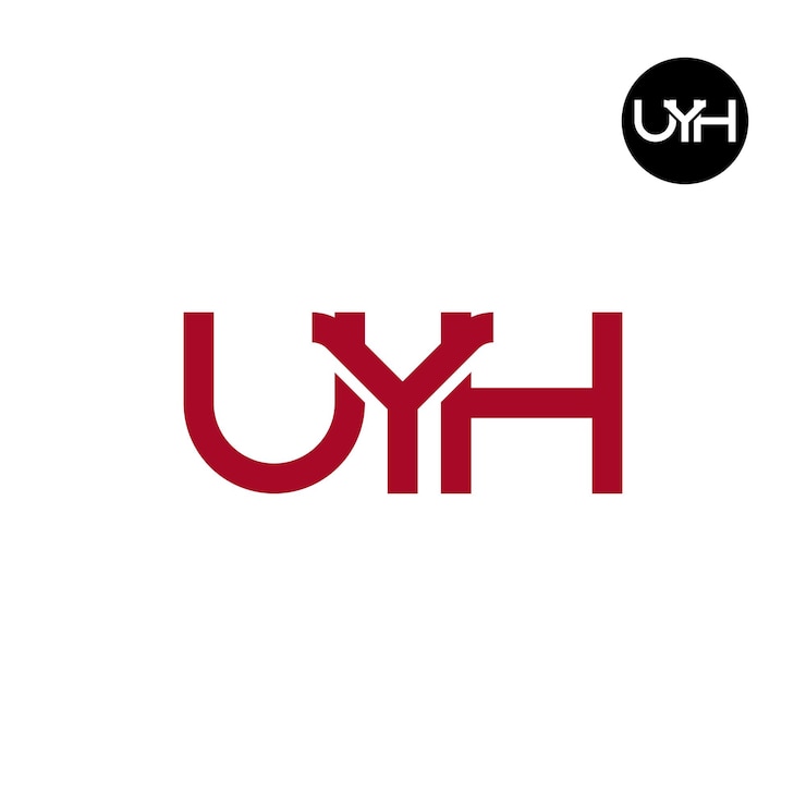 Vector diseño del monograma de las letras del logotipo de uyh
