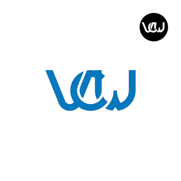 Diseño del monograma de las letras del logotipo de VCW