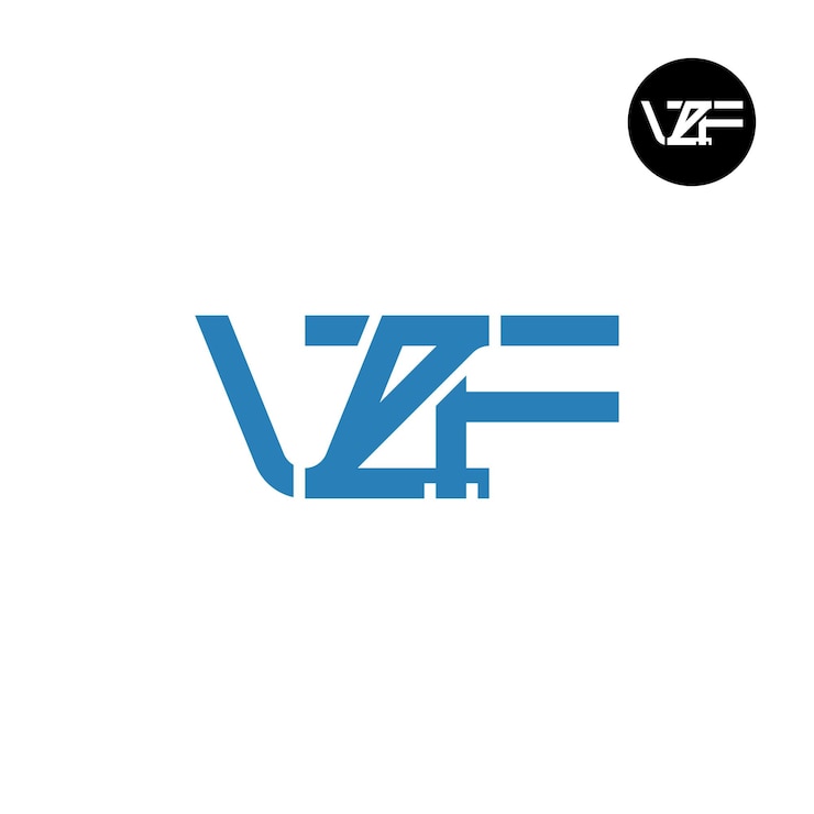 Vector diseño del monograma de las letras del logotipo de vzf