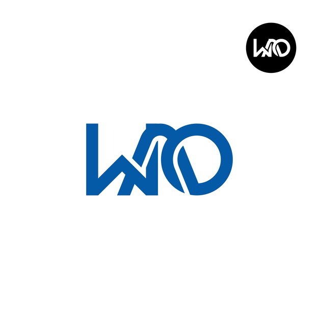 Diseño del monograma de las letras del logotipo de WAO