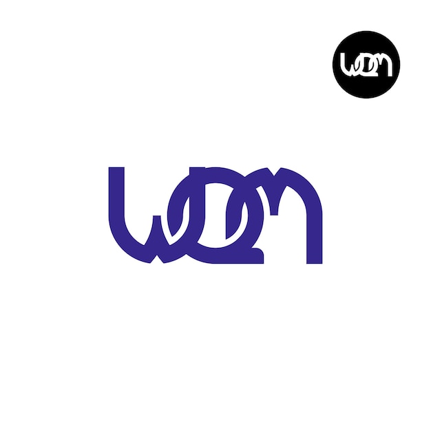 Diseño del monograma de las letras del logotipo de WQM