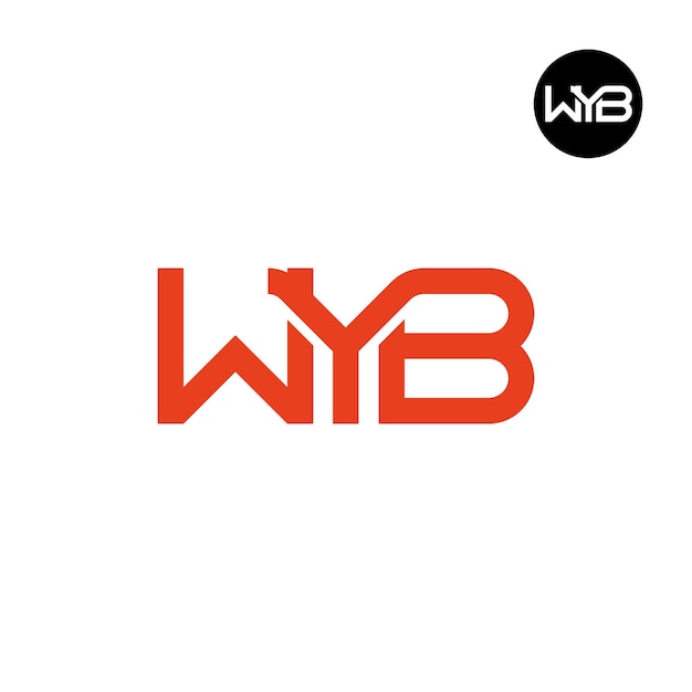 Diseño de monograma de letras del logotipo de WYB