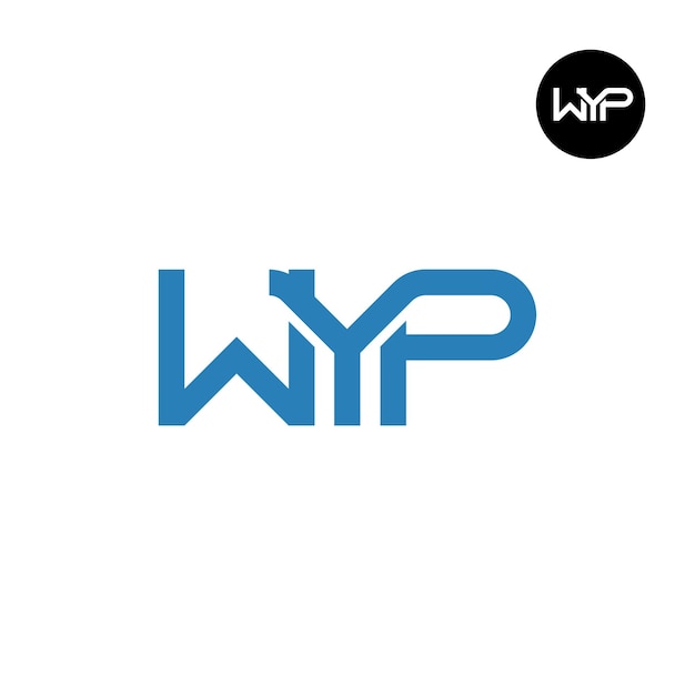 Diseño del monograma de las letras del logotipo de WYP