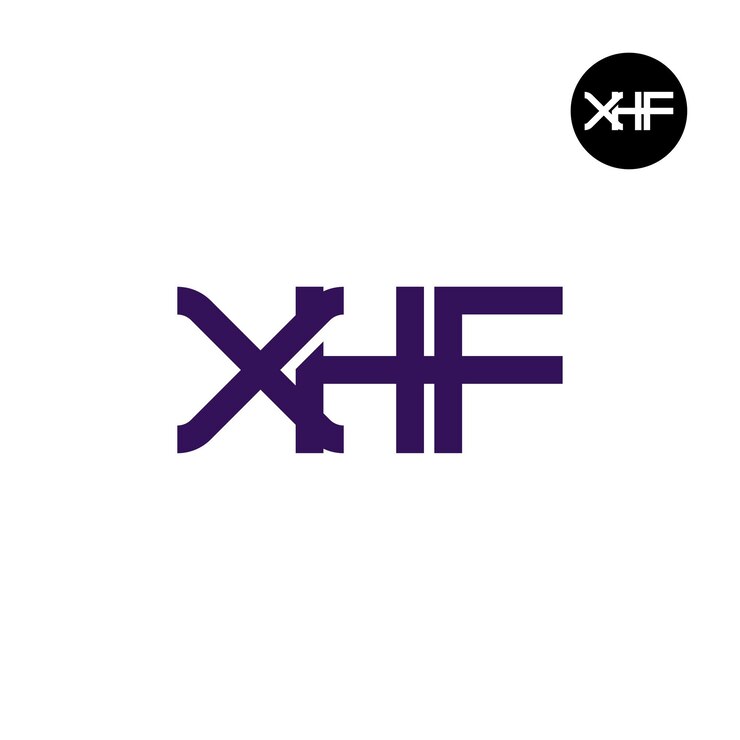 Vector diseño del monograma de las letras del logotipo xhf