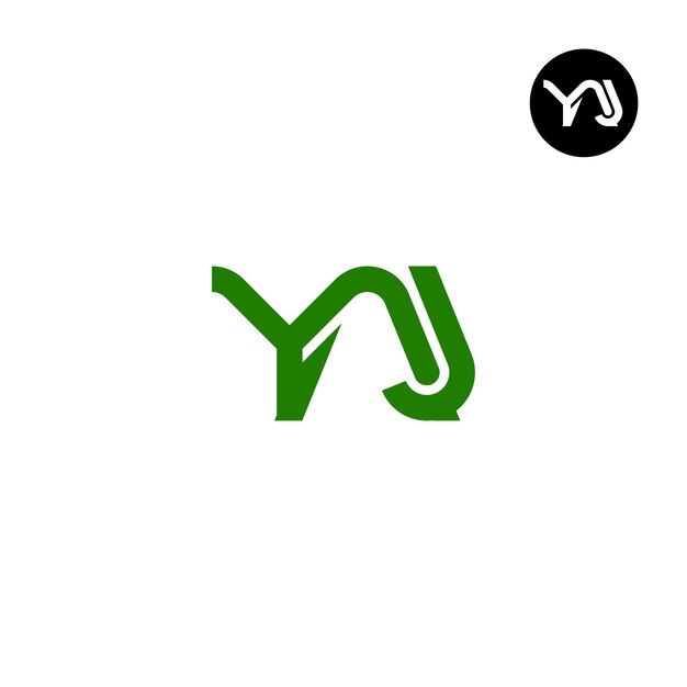 Diseño del monograma de las letras del logotipo YAJ