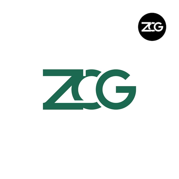 Diseño del monograma de las letras del logotipo de ZCG