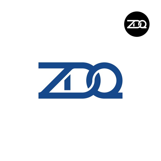 Diseño del monograma de las letras del logotipo de ZDQ