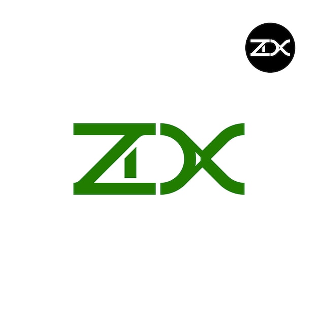 Diseño del monograma de las letras del logotipo ZDX