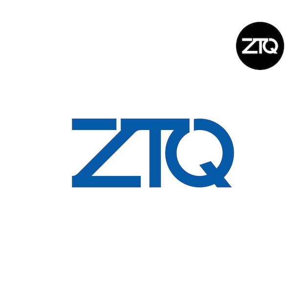 Diseño del monograma de las letras del logotipo de ZTQ