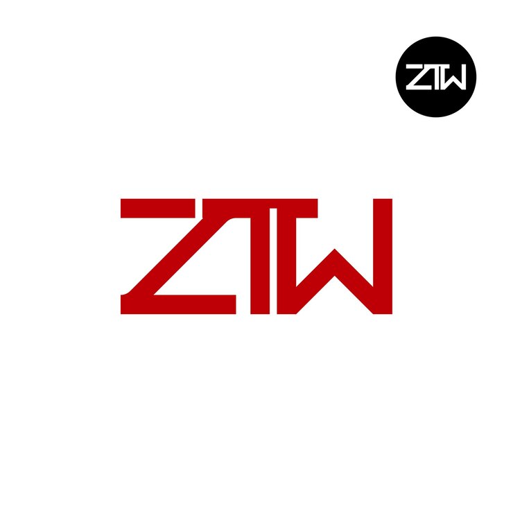 Vector diseño del monograma de las letras del logotipo de ztw