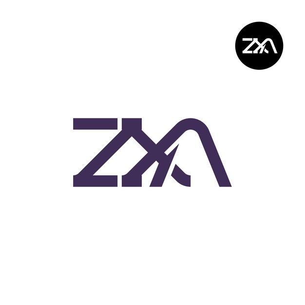 Diseño del monograma de las letras del logotipo de ZXA