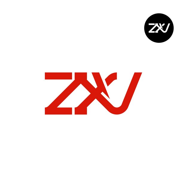 Diseño del monograma de las letras del logotipo ZXV