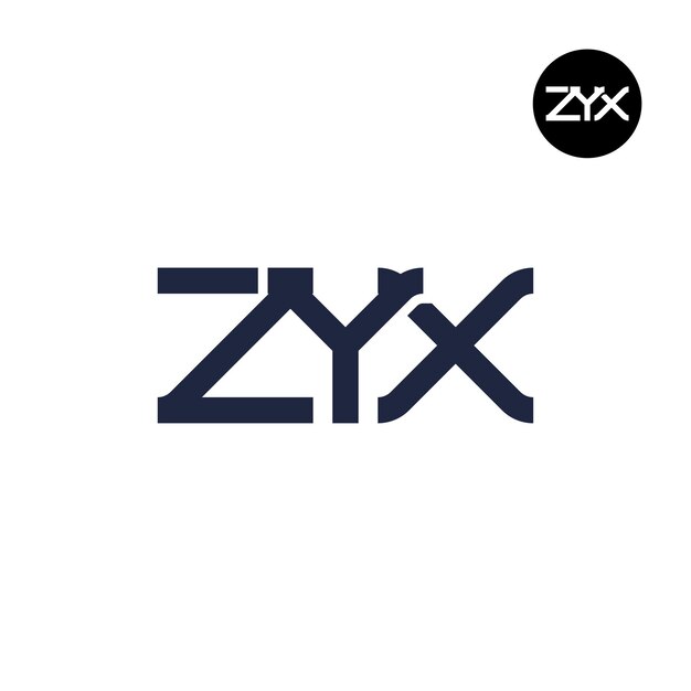 Diseño del monograma de las letras del logotipo ZYX