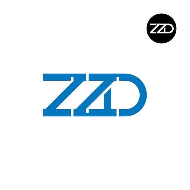 Diseño del monograma de las letras del logotipo ZZD