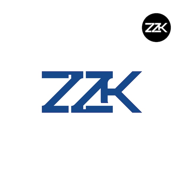 Diseño del monograma de las letras del logotipo ZZK