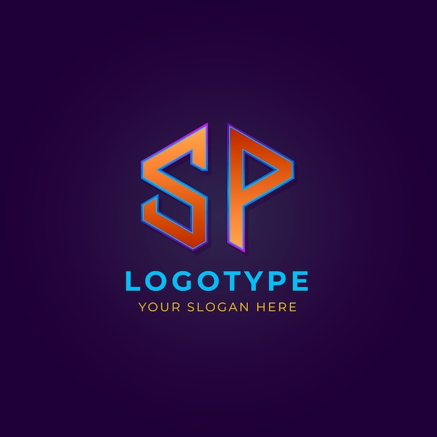 Vector diseño del monograma del logotipo sp