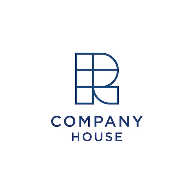 Diseño del monograma del nombre de la empresa Inicial de la letra R para el logotipo de la empresa y el negocio