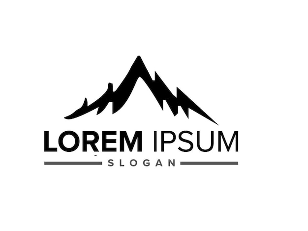 Diseño de montaña para el emblema del logotipo de la insignia y otro Conjunto de ilustraciones vectoriales del logotipio de la montaña premium