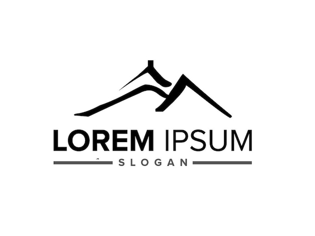 Diseño de montaña para el emblema del logotipo de la insignia y otro Conjunto de ilustraciones vectoriales del logotipio de la montaña premium