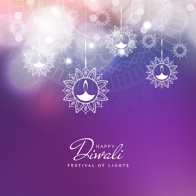 Diseño morado para el festival de diwali