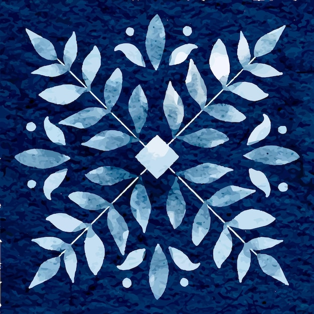 Diseño de mosaico de acuarela de pista marroquí floral