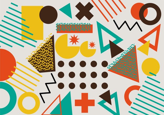 Diseño de mosaico plano de fondo abstracto geométrico con formas circulares simples