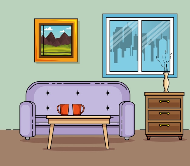 Vector diseño de muebles para el hogar