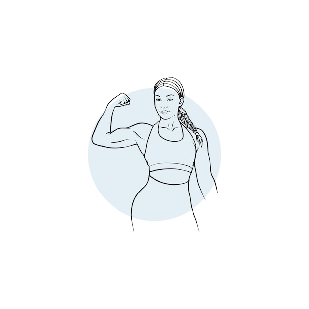Diseño de mujer de gimnasio y fitness dibujado a mano